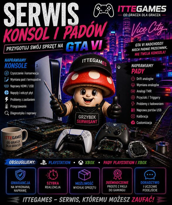 Serwis konsol i padow PlayStation Xbox Naprawa ItteGames