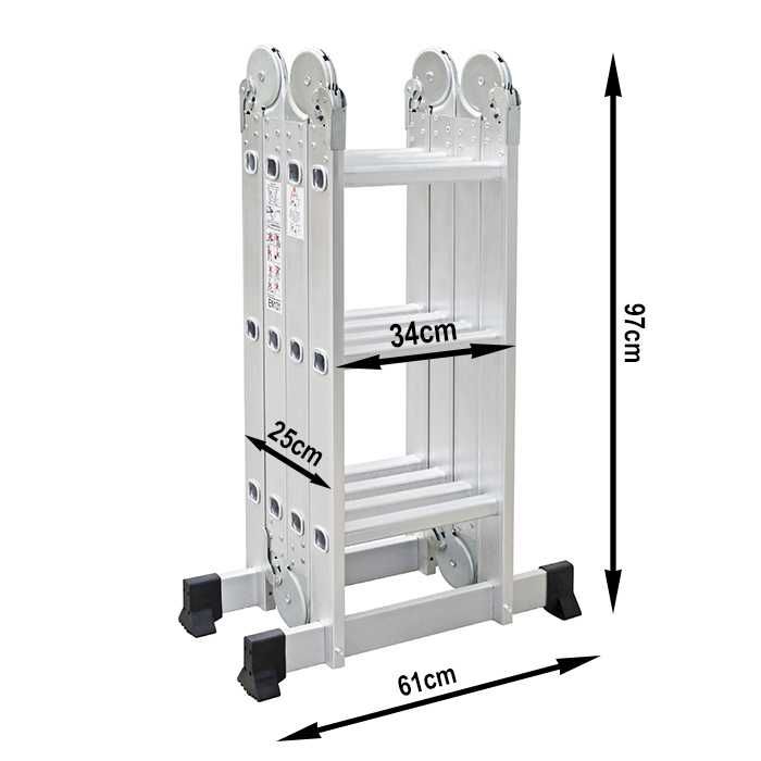 DRABINA aluminiowa składana przegubowa wielofunkcyjna 4x3 DWS43 12 stp
