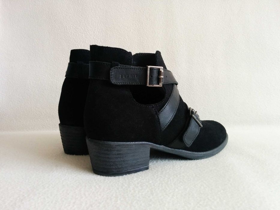 ESPRIT wiosenne botki z zamszu naturalnego - damskie buty