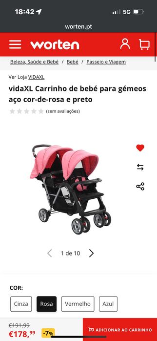 Vendo carrinho de gémeas ou irmãs próximas novo
