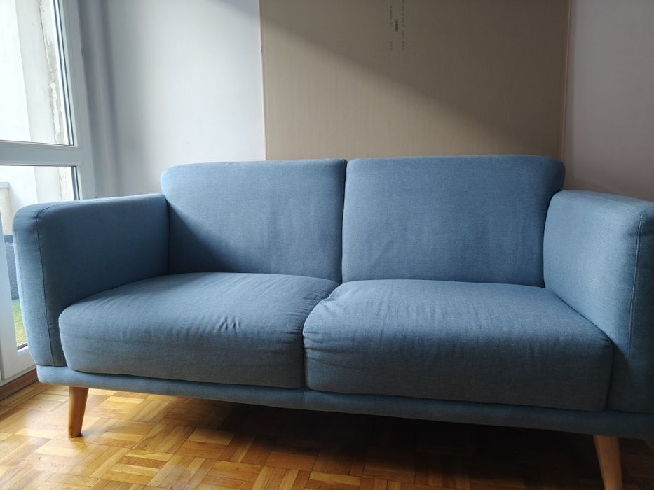 Kanapa nie rozkładana niebieska