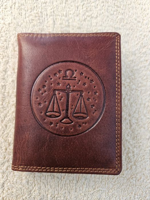 Nowy portfel męski Peterson znak zodiaku waga  skóra naturalna prezent