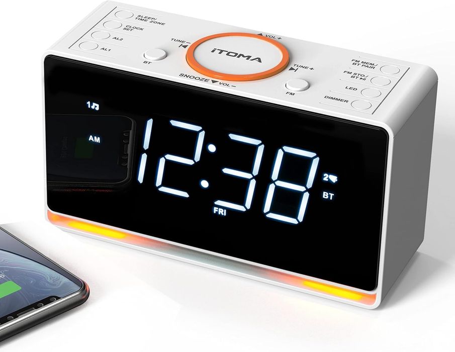 ITOMA Budzik radio z głośnikami Bluetooth CKS708