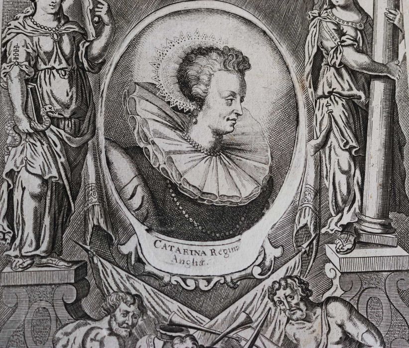 Catarina de Bragança, Rainha de Inglaterra, gravura de Bouttats, 1681