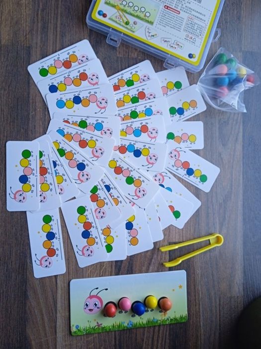Układanka lewopółkulowa montessori gąsienica liczenie kolory
