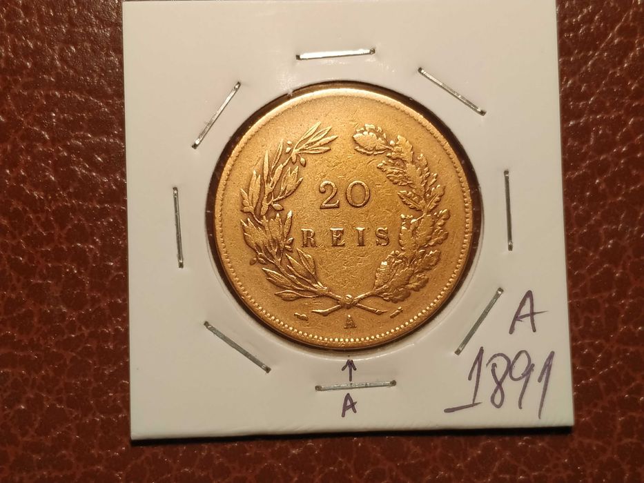 A640 moeda de 20 reis de 1891 A (cunhagem em Paris) - Portugal