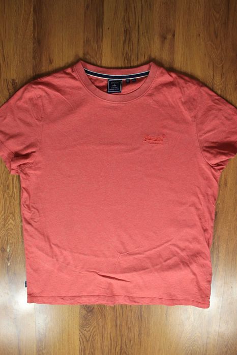 T-shirt Superdry r. 2XL czerwony kr rękaw bawełna męski