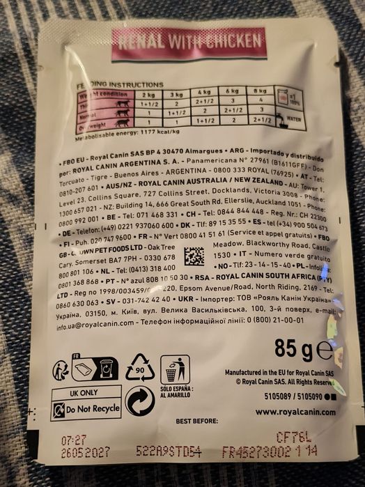Royal Canin Renal Frango Saquetas para gatos
