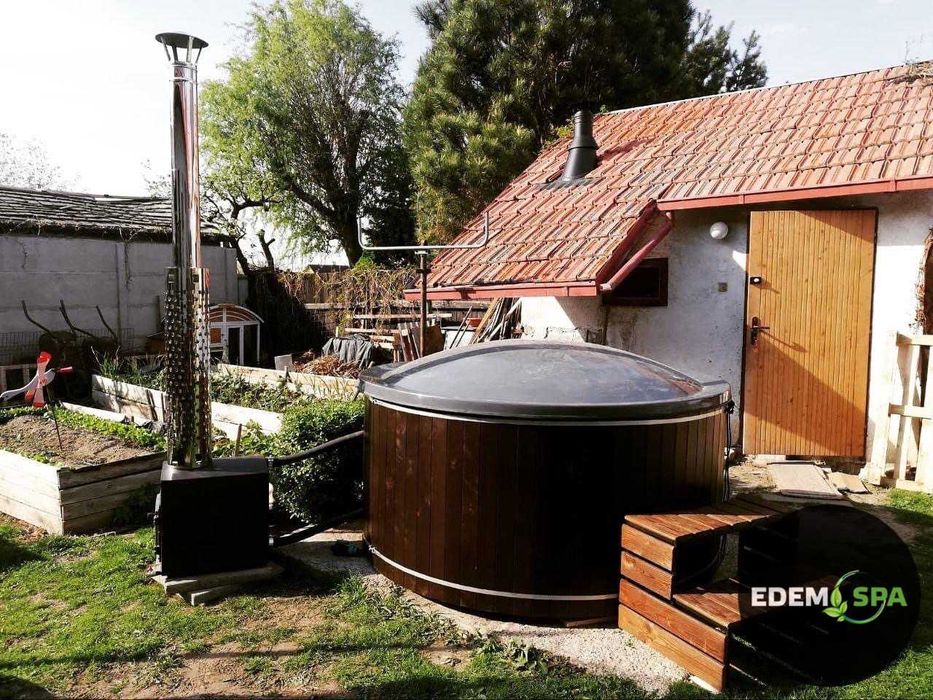 Спа курорт на дровах з гидромасажем. Джакузі. Лазня. Холодна купіль.