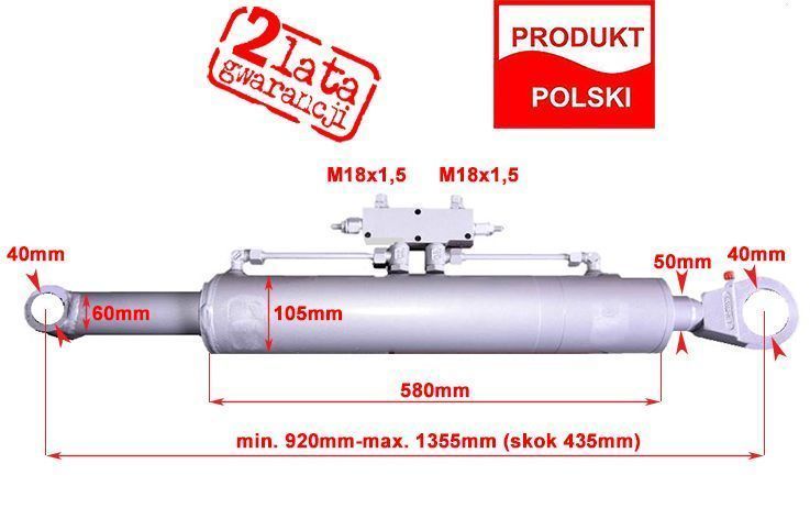 Siłownik hydrauliczny tłok skok 435 mm agregat [0282]