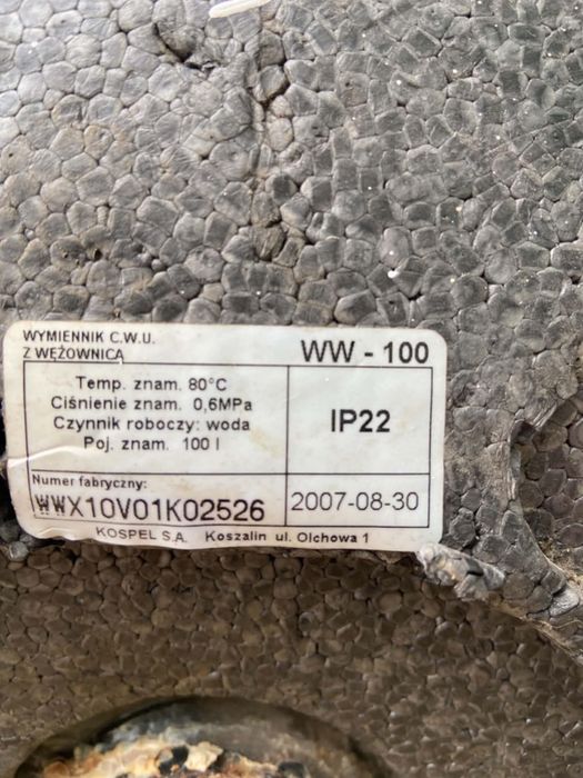 Bojler na cieplą wode centralne ogrzewanie 100L