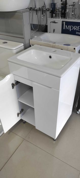 Тумба Вісла Т-1 з умивальником ESTRO 60см, меблі у ванну кімнату