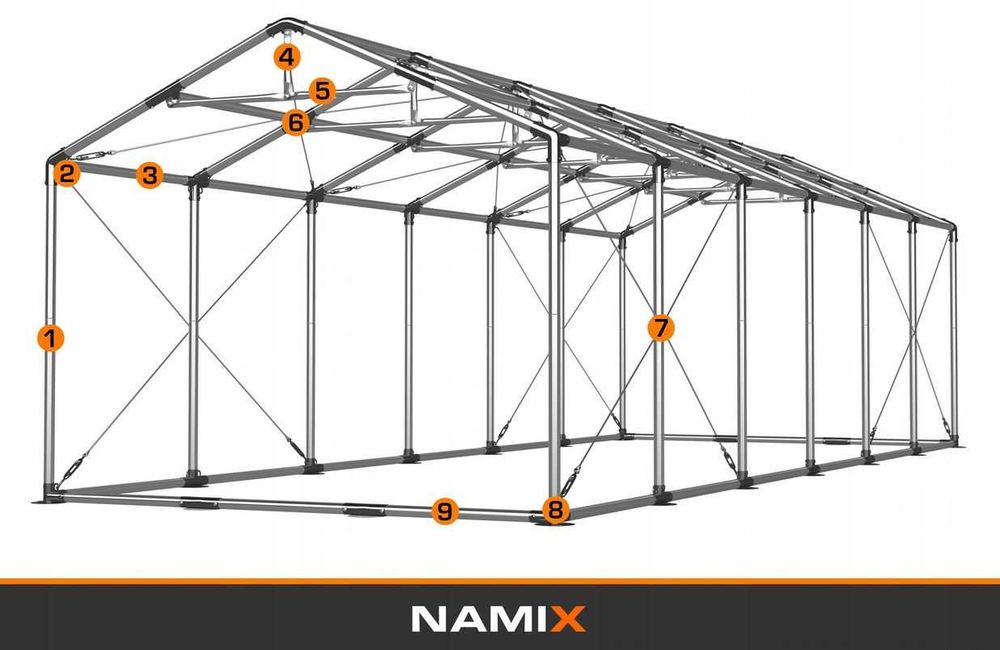 Namiot PRESTIGE 8x12-3m przemysłowy magazynowy MOCNY PVC 560g