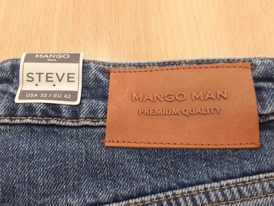 Calças de Ganga Mango MAN Steve Straight Fit Jeans - Novas