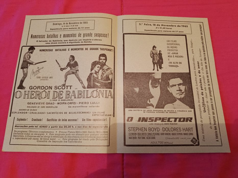 Cine-Teatro do Bombarral (panfletos anos 60) Relíquia