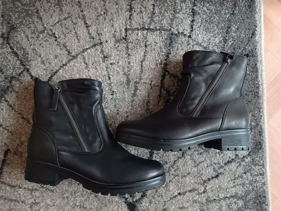 Pół kozaki,botki skórzane Medicus