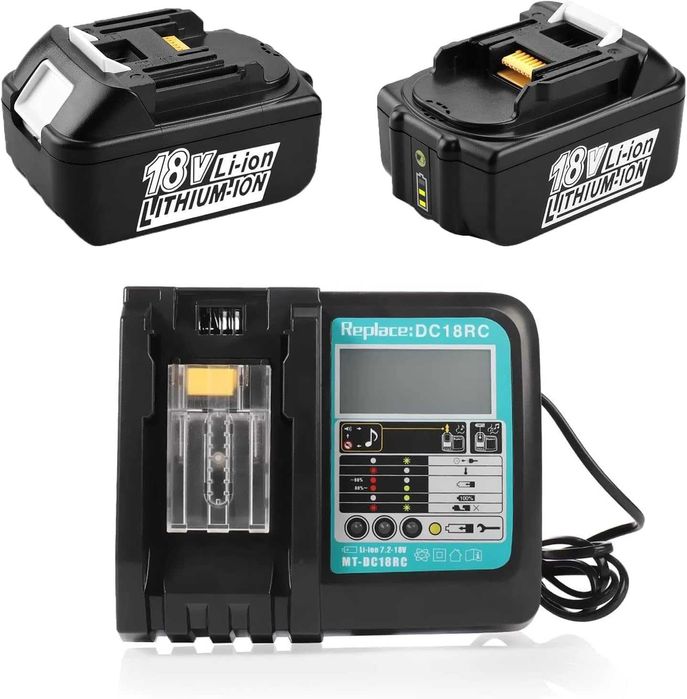 Ładowarka DC18RC do Makita BL1860B + 2 szt. BL1850B 18V 5Ah Akumulator
