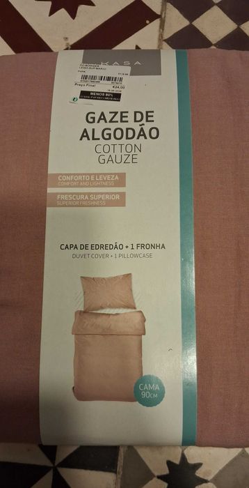 Conjunto capa edredao + fronha rosa Kasa
