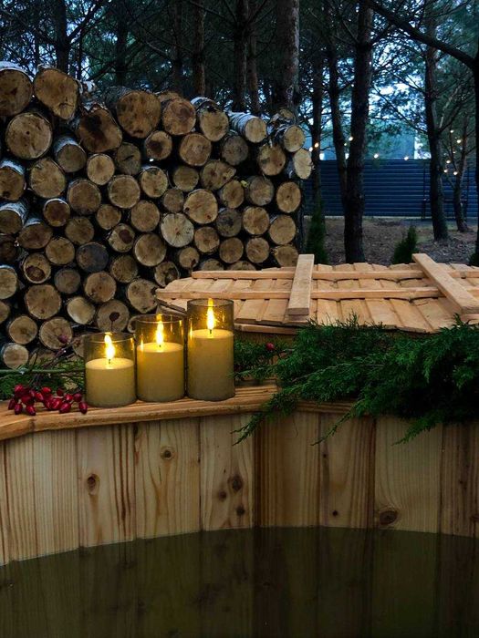 Котедж у сосновому лісі під Києвом. Камін. Вініл. Чан. Баня