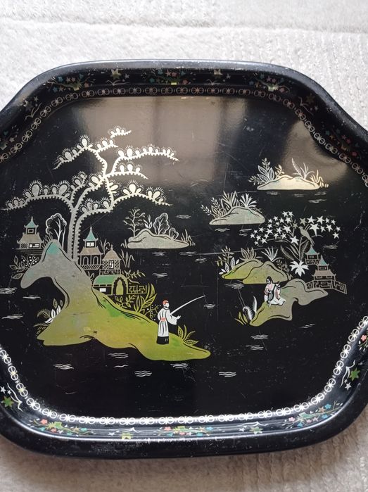 PRL taca metalowa blaszana Stan bardzo dobry