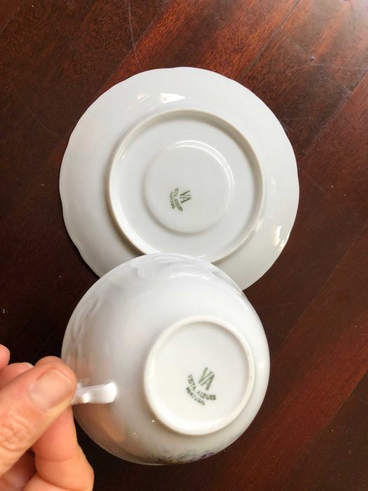 Serviço de chá porcelana Vista Alegre (anos 70) com motivos orientais