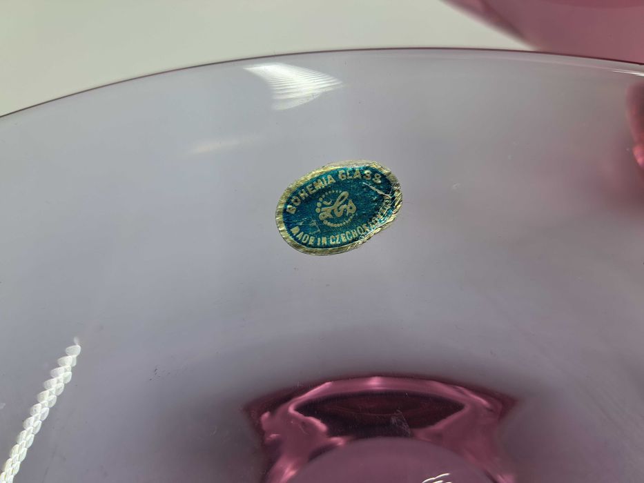 Wazon szklany patera misa ŻBS Czechosłowacja Miroslav Klinger lata 60.