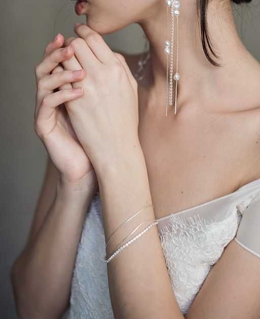 White Jasmine bransoletka ELLEN z kryształkami ręcznie wykonana ślubna