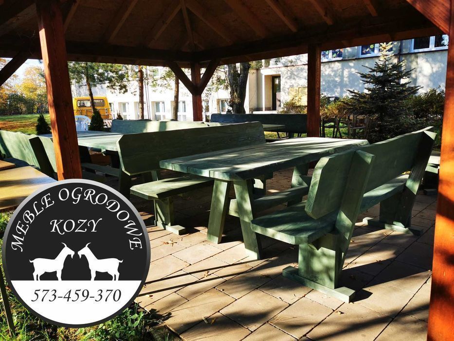 NOWY CENNIK Meble ogrodowe drewniane góralskie. Lite drewno ławka stół