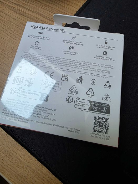 Auriculares bluetooth Huawei Freebuds SE 2 novos embalados