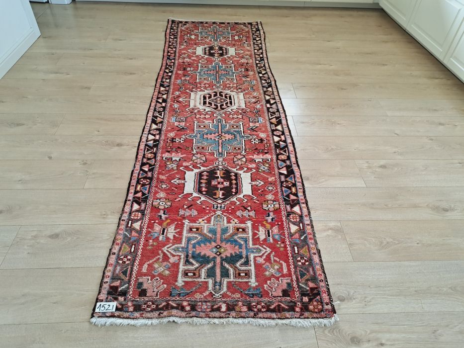 Unikalny perski ręcznie tk wełniany chodnik Hamadan lata 40ste 80x260