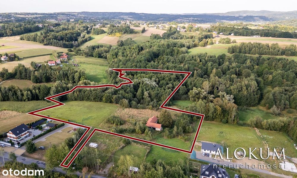 Działka budowlano rolna z lasem. Grabie gm. Łapanów.