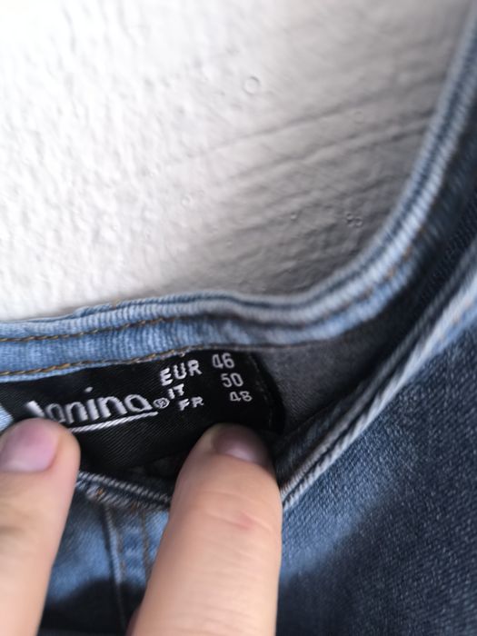 Jeansowa Sukienka ogrodniczek plus size , krotka