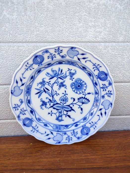 Porcelanowy talerz obiadowy - płaski wzór cebulowy - B.Bloch & Co XXw