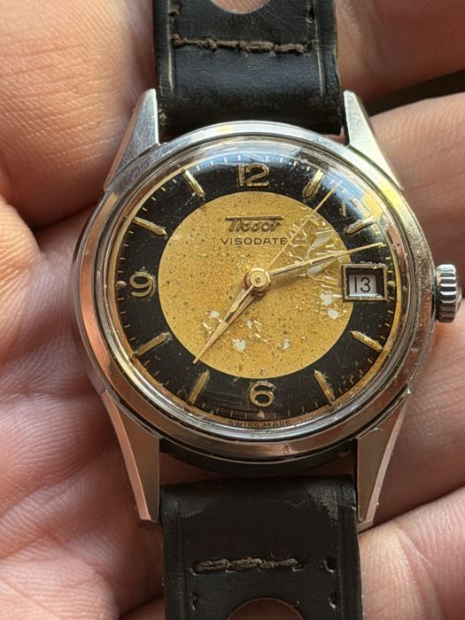Tissot Visodate 15jewels, 35/44mm, w stali, lata 50te, sprawny
