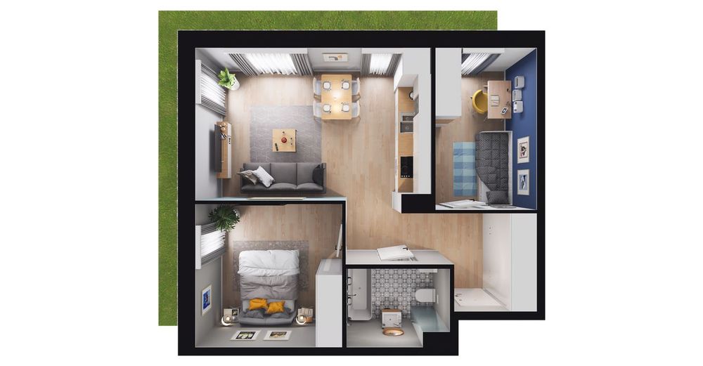 3-pokojowe mieszkanie 52 m² + ogródek - Widok 3