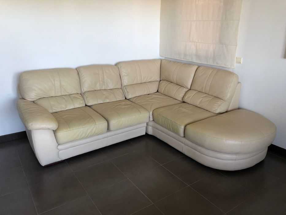 Sofa de canto em pele