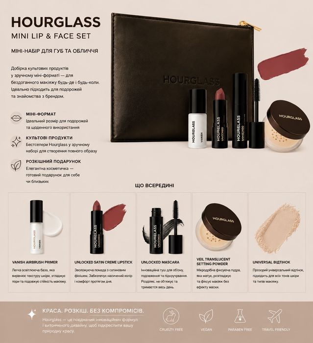 Розпродаж косметикu Charlotte Tilbury,Hourglass,Rare beauty,Patrick ta