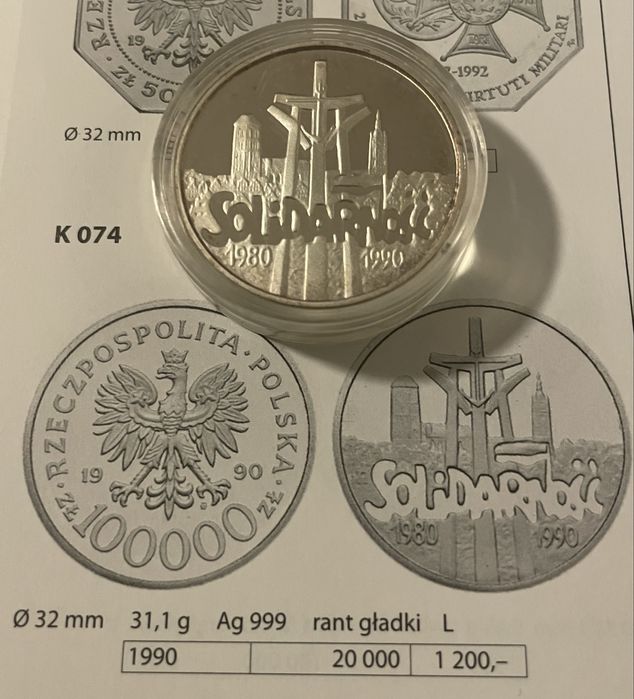 SOLIDARNOŚĆ 100000 Mała gruba stan: L FISCHER K 074