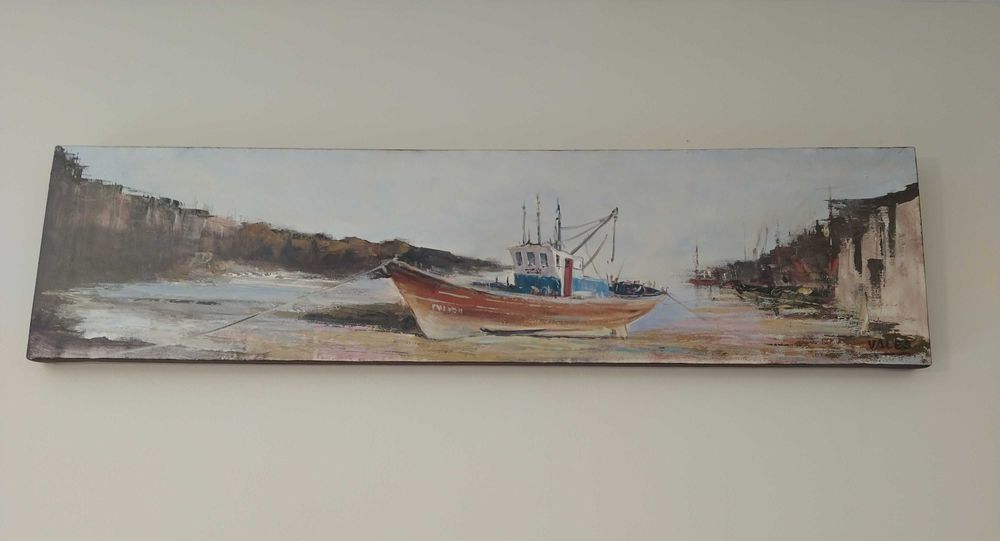 Pintura a óleo motivo barco