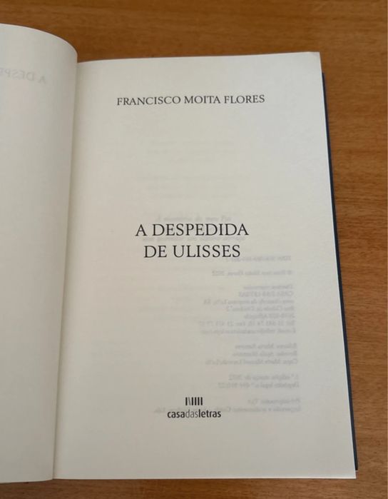 Livro “A Despedida de Ulisses” de Francisco Moita Flores”