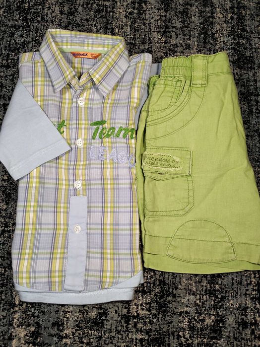 3 Peças. Camisa e Calções da Mayoral. 12 meses + Oferta de pijama.