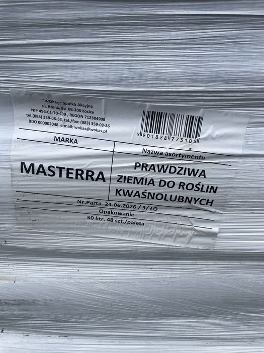 Wokas masterra ziemia kwaśnolubna 50l paleta