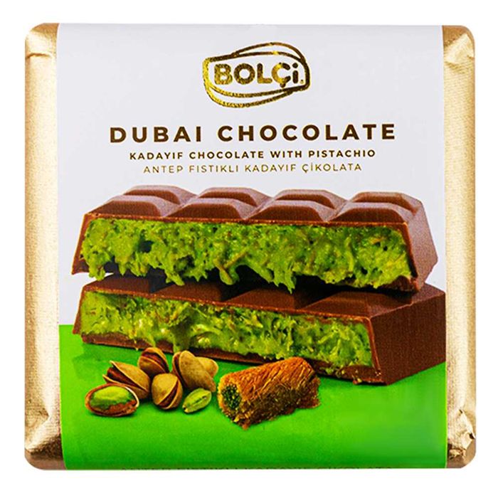 Шоколад Дубайський Шоколад з Фісташкою, Bolci Dubai Chocolate, 100 г
