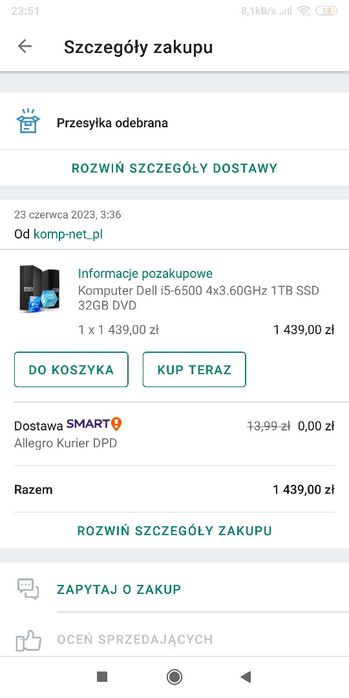 Komputer  Deli Intel Core