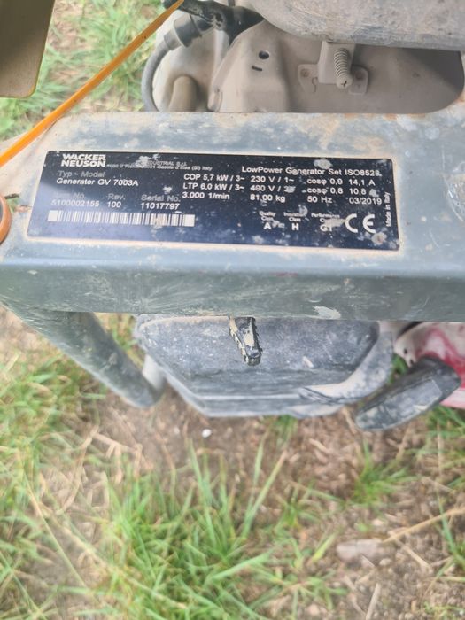 Agregat prądotwórczy Wacker Neuson GV 7003   2019rok