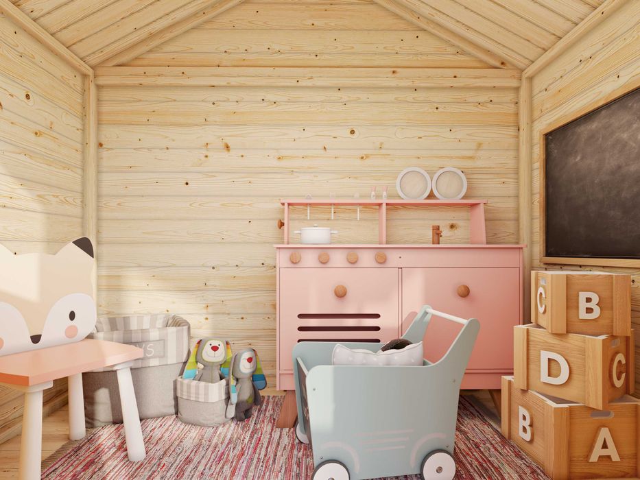 Drewniany domek dla dzieci, domek dla dzieci TOBY 1,8 x 1,9 m