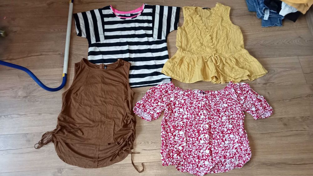 Paka zestaw ubrań ciuchów M L ok 70szt spodnie swetry bluzy Zara