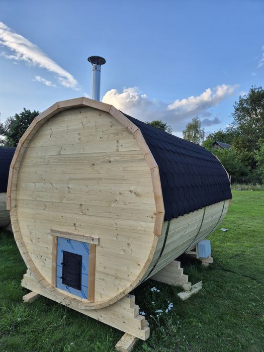 Sauna drewniana Beczka 300cm dostępna od ręki