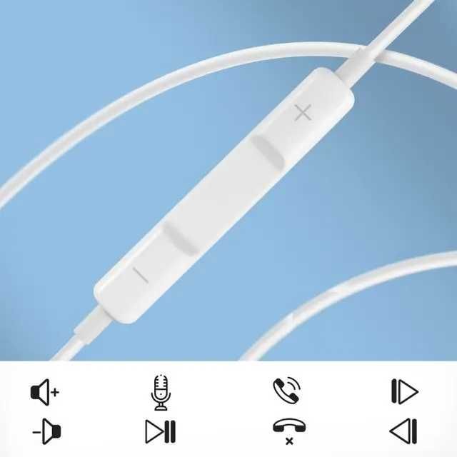 Auriculares Estéreo Branco com Microfone