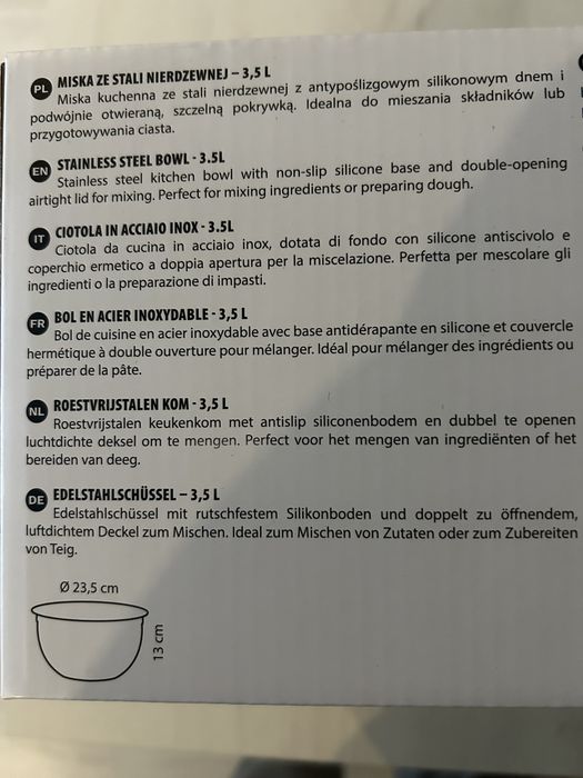 Nierdzewna miska do ubijania